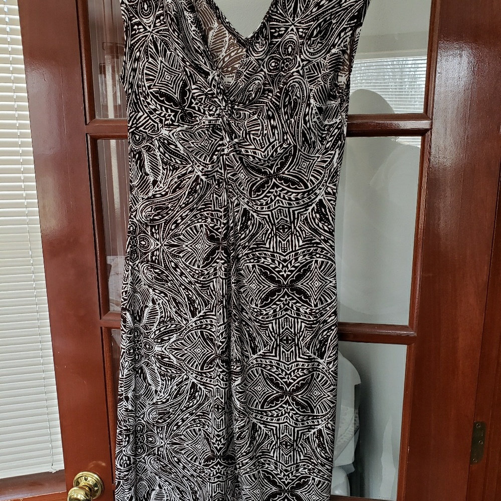 Brown and white summer dress